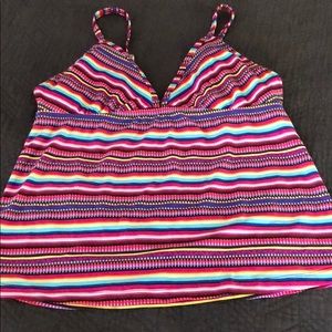 Striped multicolored Mossimo tankini swim top. EUC